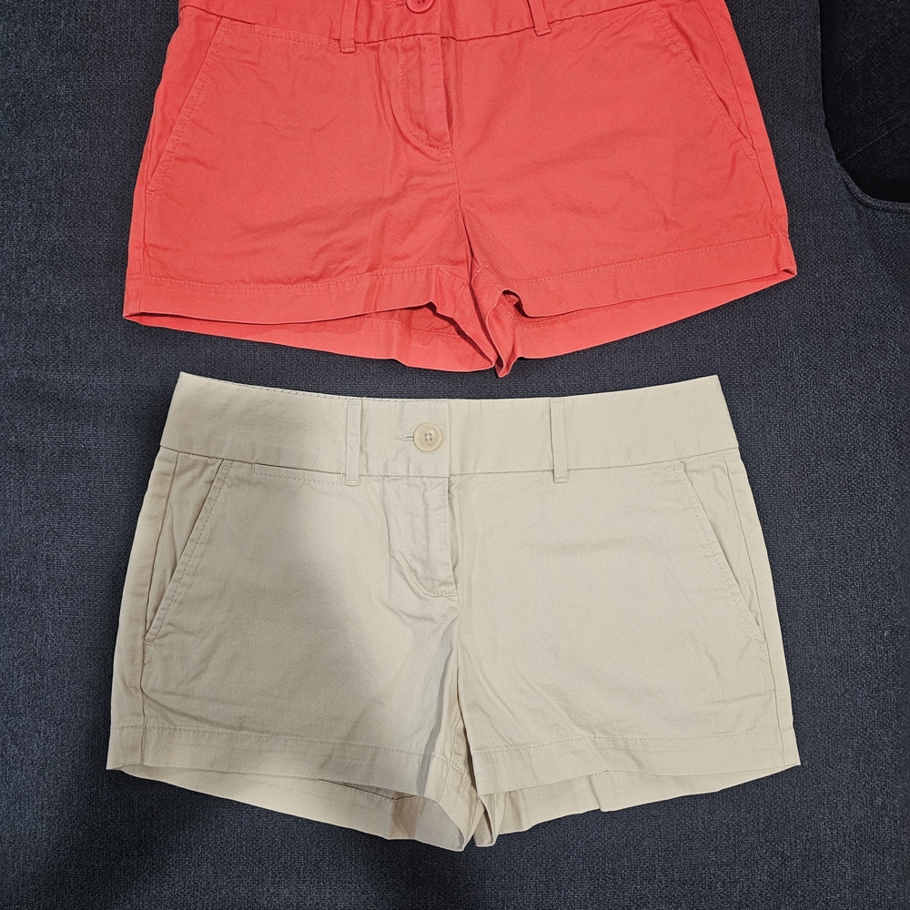 LOFT Women's Cargo Shorts in Coral and Beige